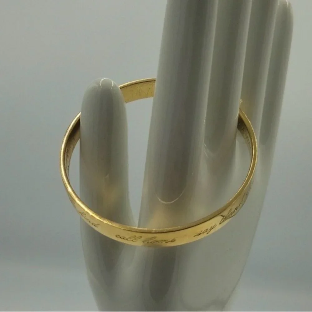💛 Kate Spade Gold Mom Always Said Idiom Engraved Bangle Bracelet - Picture 3 of 7
